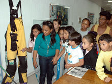 Crianas da Beira Linha visitam o Museu no 1 dia da reabertura - Clique para ampliar - Foto: AssCom PMT