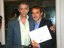 Marcello Rangel e Sec. de Cultura Wanderley Peres, homenageado durante o evento - Foto: Cludio Furtado