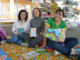Na ordem: as escritoras Sandra Pina, Flvia Savary e Andrea Taubman, idealizadora do projeto - Foto: Marco Esteves
