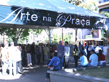 Stand montado na Praa de Santa Teresa - Foto: Wilson Lopes