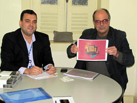O Gerente Regional do Sesc, Anderson Bravo e o Secretário de Cultura Ronaldo Fialho - Foto: Portal Terê