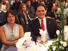 Secretário do Sincomércio, Rodiney Gomes Turl e esposa - Clique para ampliar - Foto: Portal Terê