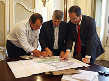 Governador Srgio Cabral, Pref. Jorge Mario e Dep. Nilton Salomo - Foto: Carlos Magno
