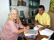 Secretrio de Cultura, Wanderley Peres, e a produtora e documentarista, Maria Luiza Aboim - Foto: Divulgao
