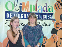 Alunos declamam os textos selecionados para a Olimpada de Lngua Portuguesa - Foto: Marcelo Ferreira