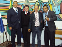 Nova Mesa Diretora: Cleyton Valentim, Arlei, Ademir Enfermeiro e Major Anderson - Foto: Ass. da Cmara Municipal