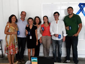 Funcionrios da Prefeitura recebem representante do Inea, Monica Santos (de vestido preto), para palestra sobre sustentabilidade - Foto: SecCom PMT