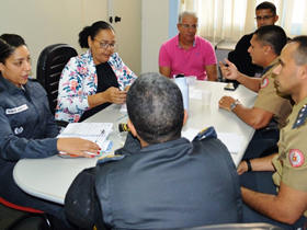 Representantes da Prefeitura, PM e do Corpo de Bombeiros - Foto: AsCom PMT