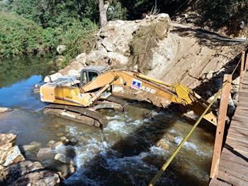 Obra de reconstrução da Ponte do Madruga - Foto: AsCom PMT