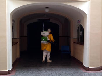 Sanitização mais recente realizada no prédio da Prefeitura - foto de arquivo