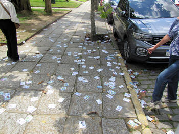 Os patéticos e ultrapassados "santinhos" sujando as ruas - Foto: Portal Terê