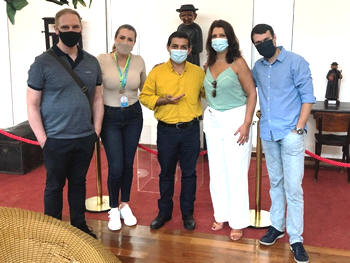 Ricardo Guarilha, Juliana Pagung, da Secretaria de Estado de Cultura, Marcelo Fraga, Cléo Jordão e Rafael Corrêa - Foto: AsCom PMT