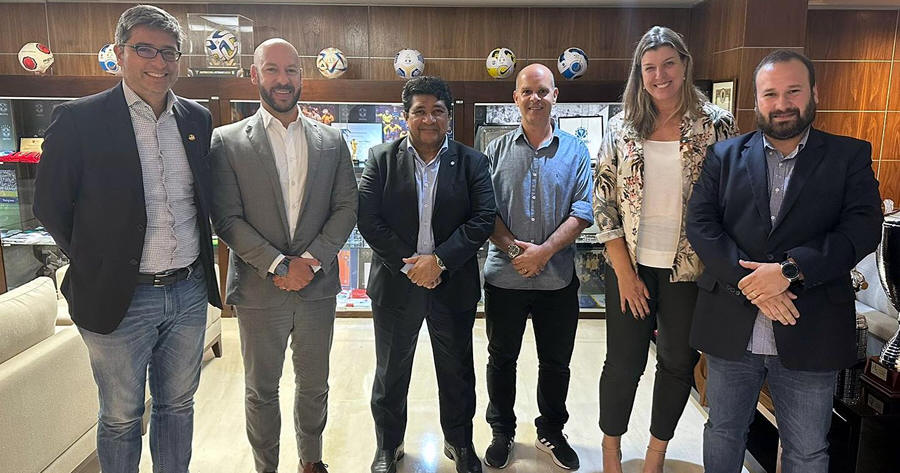 O Prefeito Vinicius esteve na CBF com o Presidente Ednaldo Rodrigues - Foto: Rede Social