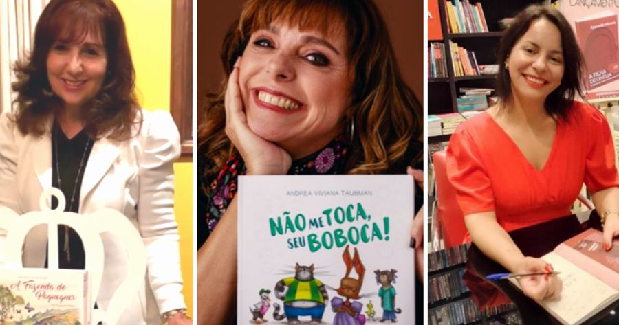 Ana Maria de Andrade, Andrea Taubman e Aparecida Miranda. Escritoras de Teresópolis na Bienal - Foto: Divulgação