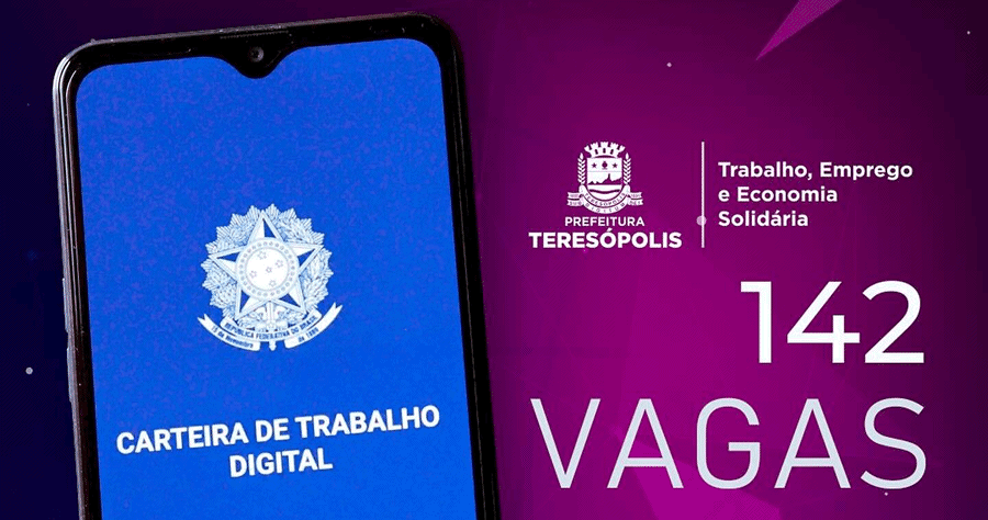 Teresópolis está disponibilizando 142 vagas de emprego. Imagem: Divulgação