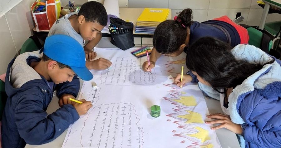 Alunos do Ensino Fundamental de Teresópolis estudam a prevenção de queimadas - Foto: PMT