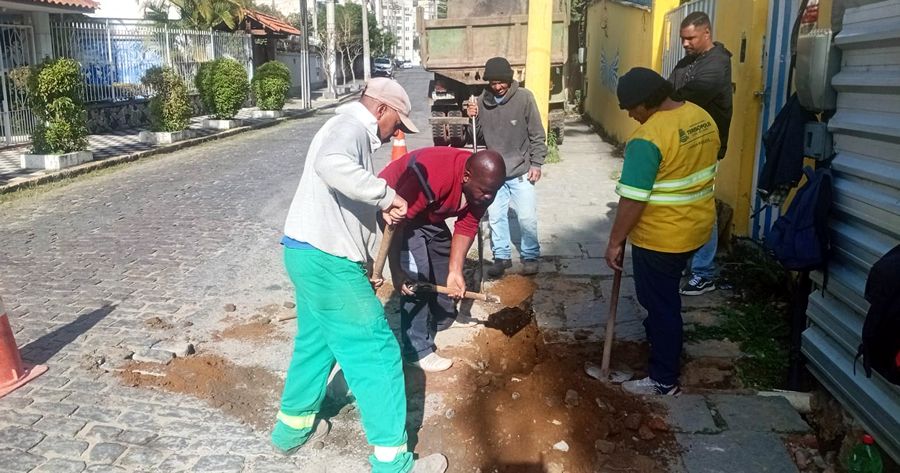Ligação de galeria pluvial na Rua Vereador José Elias Zaquem, em Agriões - Foto: AsCom PMT